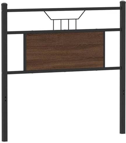vidaXL Tête de lit chêne Marron 90 cm Bois d'ingénierie et Acier, Panneau de tête, tête de lit pour lit Simple, tête de lit Simple