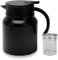 LOMUG Thermoskanne mit Teesieb 1000ml, Kleine Thermoskanne Travel mit Herausnehmbarer, mit Siebeinsatz für Heißgetränke, Doppelwandig isolierte Edelstahl, Teekanne Thermo für Kaffee,Tee, Milch