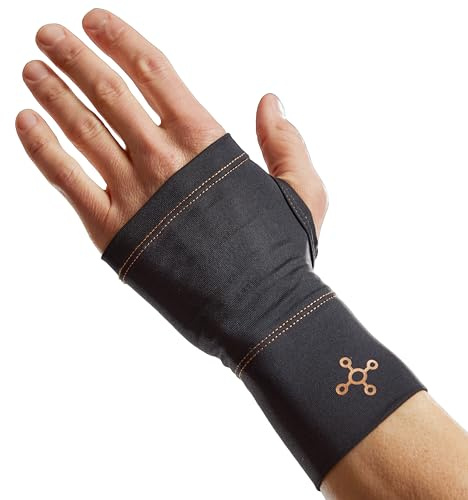 Tommie Copper Wrist Compression Sleeve (L/XL, Black), 15-20 mmHg, 4D Stretch & Non-Slip Fit for Targeted Support, Patented Copper Znergy Fabric, Anti-Odor Benefits, Breathable Design