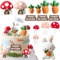 14 Stück Mini Tortendeko Hase Kuchen Deko,Kuchendeko Geburtstag,Kaninchen Geburtstag Deko,Kaninchen Kuchendeko,Dschungel Themed Tortendeko für Party Kinder,Dekoration für Kuchen 3 4 5 6 7 8Jahre