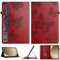 DayQiQiPu Funda para ZTE Nubia RedMagic Gaming Pad Pro 10.9 Pulgadas – Estuche Tipo Folio Cuero PU Patrón de Mariposa, Cubierta Cartera con Solapa, Carcasa Protectora con Soporte Rojo