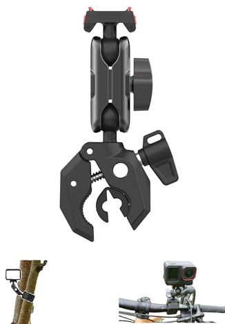Lokyoyo Soporte de cámara Super Clamp para Insta 360 Ace Pro 2/1/X5, abrazadera de metal de rotación de 360° con base magnética, no necesita accesorios adicionales, para manillar de bicicleta