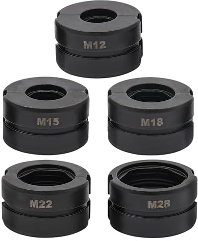 Pressbacken Set M-Kontur 12-15-18-22-28mm Pressbackeneinsatz Handpresszangen Auswechselbarer Backeneinsatz, Schwarz