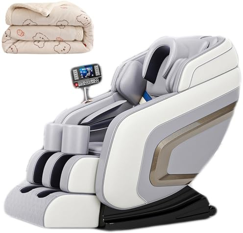 JQslycdmv Gaming Chair, Office Chair Ergonomic Computer Chair with Massage Lumbar Support Racing Style PU Material High Back Adjustable Swivel Chair with Foot Pedal(Bianco)