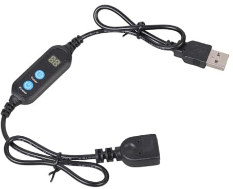 Psdndeww Einstellbarer 24-Stunden Timer USB Verlängerungsleitung Energieeffizienzschalter Zum Aufladen Von Küchengeräten Mit LED Lampe 5 V 2 A Energiesparende USB Timerschalter