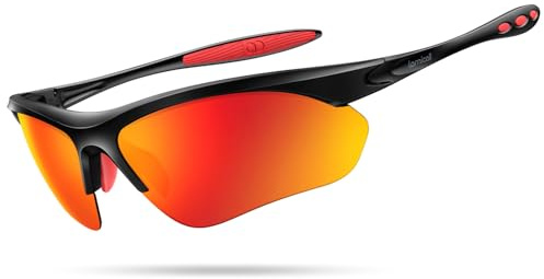 Lamicall Sportbrille Herren, Fahrradbrille Damen, UV400 Sonnenbrille Sport | [22g Ultraleicht & Multifunktional] Polarisierte Schnelle Brille, TR-90 Sport Brille für Fahrrad, Laufen, Rennrad, Autofahren