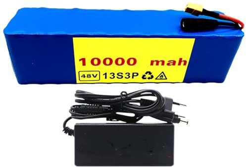 E-Bike Batteria Ricaricabile Batteria 48V 10Ah 13S3P Batteria Per Bicicletta Elettrica 48V Con Caricabatterie Per 50W 150W 250W 350W 500W Motore 48V 10Ah,XT60