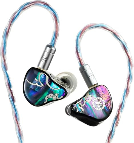 HiFiGo JUZEAR Defiant Hybrid-Gaming IEM Kopfhörer, 1DD+3BA, 3,5/4,4mm | 3-Wege-Weiche, 3 bedämpfte Schallkanäle, 26dB Dämmung und 6N-Hybridkabel mit 3,5/4,4mm-Wechselsteckern for Gaming, HiFi-Musik