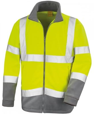 Result Herren Safeguard Micro Fleece Jacke, Gelb (Gelb/Wg Grau), L