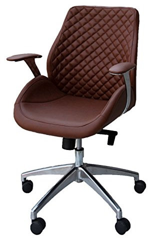 Bürodrehstuhl Designer Drehstuhl Chefsessel Pantera braun ClassicCarSeat 212625