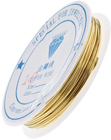 P Prettyia Gold Schmuckdraht Edelstahldraht Basteldraht Schmuckfaden Kupferdraht Metalldrahtrolle für Schmuck Herstellung - 1,0 mm