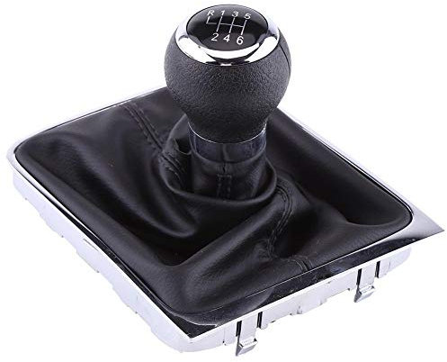 Outbit Schaltknauf mit Schaltmanschette, Schaltknauf, Gamaschenmanschetten, 6-Gang-Schalthebelabdeckungsset, Rahmenkit für VW B6 2005–2012