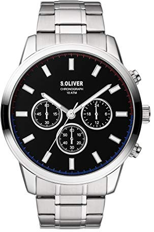 s.Oliver HerrenArmbanduhr Chronograph Quarz Edelstahl SO-3857-MC