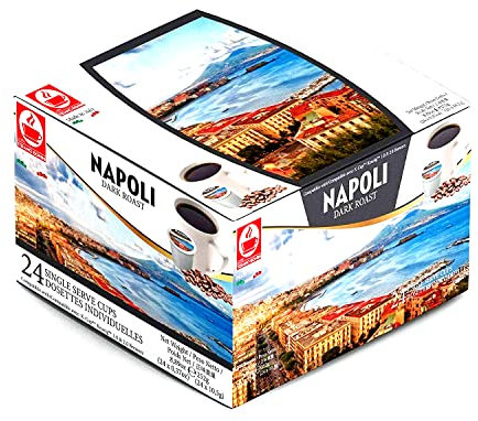 Bonini Coffee Pods, Pack of 2 Keurig Compatible Coffee Pods, K-Cup. Napoli Dark Roast Blend Each Pack 24 pods (Total 48 pods)