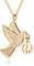 555Jewelry Stainless Steel Trendy Sparkly Dove Necklace, & Peace Dove Necklace for Women & Ladies, Bird Pendants for Women, Dainty Dove Jewelry, Peace Charm Necklace, Rose Gold, 20 Inch