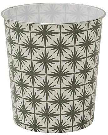 JVL 16-294 Geometric Grey Waste Paper Bin, 27 x 25cm approx, Polypropylene, Small