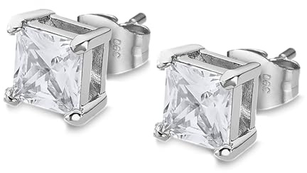 LOTUS STYLE Pendientes Hombre - Acero Inoxidable 316L - Cierre Seguro - Ligeros, Cómodos y Resistentes - Pendientes de Brillante 7.00 mm LS2166-4/1