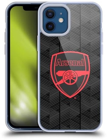 Head Case Designs Officially Licensed Arsenal FC Black Crest and Gunners Logo Soft Gel Case Compatible With Apple iPhone 12 / iPhone 12 Pro