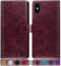 SUANPOT [RFID Schutz für iPhone X/XS 5,8-Zoll hülle PU Leder handyhülle Lederhülle klapphülle Kartenfach Flip Phone Case Cover für iPhone X/XS handyhülle Rotwein