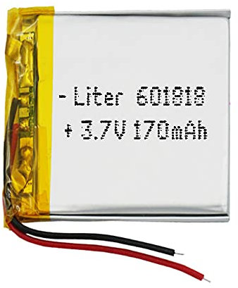 Akku 601818 LiPo 3.7V 170mAh 0.629Wh 1S 5C Liter Energy Battery Lithium Polymer Batterien Schutzplatine für Elektronik Wiederaufladbar - Nicht geeignet für Funksteuerung 20x18x6mm (170mAh|601818)