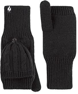 HEAT HOLDERS SOCKSHOP Damen Ash Zopfmuster Konverter-Fäustlinge Packung 1 Schwarz Einheitsgröße