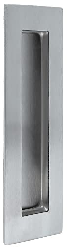 Amig - Tirador de Embutir Especial Puertas Correderas Mod.13 - Medidas: 180 x 60 mm - Alta Resistencia - Acero Inoxidable 18/8 - Acabado Plateado Mate