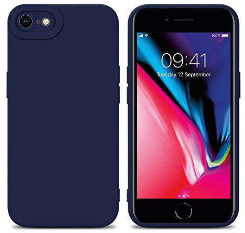 Cadorabo Hülle kompatibel mit Apple iPhone 7 7S 8 SE 2020 Schutzhülle TPU Silikon Case Liquid Design mit Kameraschutz Slim Kratzfest Gummi mit Rundumschutz Case Hülle für iPhone 7 7S 8 SE 2020 in Blau