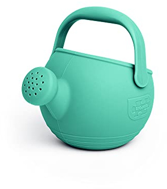 Bigjigs Toys Eggshell Green 100% Silicone Childrens Watering Can - Temperature & Stain-Resistant Watering Can Kids, Easy Grip Handle, Sustainable Silicone Toys, Ideal Outdoor Toys & Beach Toys