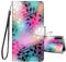 JRIANY Case for Samsung Galaxy A14 5G/4G, PU Leather Wallet Case with Card Holder Cute Pattern Animal Design Shockproof Cover Flip Case Compatible with Samsung A14 5G/4G - Leaves H