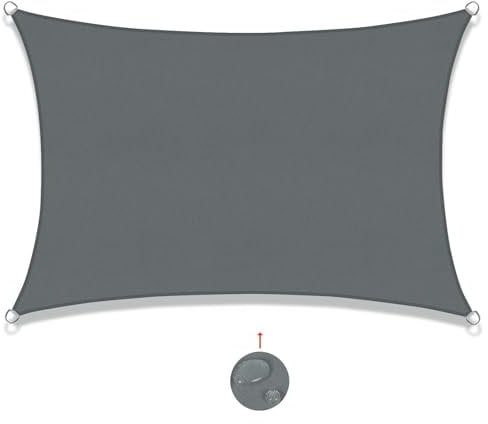 SUNNY GUARD Sonnensegel Wasserdicht 5x6m Rechteckig Sonnenschutz Wetterschutz Segel Baldachin UV Schutz für Balkon Terrasse Garten, Grau Anthrazit
