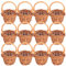 Cabilock Leer Korb Osterkorb Geflochten Mini: 12pcs Woven Körbe Mit Griffen Bauernhaus Kleine Korb Hochzeit Süßigkeiten Körbe Lagerung Korb Für Hochzeit Party Favors