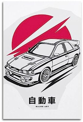 JDM Auto-Poster für Subaru WRX STI Rennauto (2) Dekorative Malerei Leinwand Wand und Kunst Bild Familienzimmer Dekor 30 x 45 cm