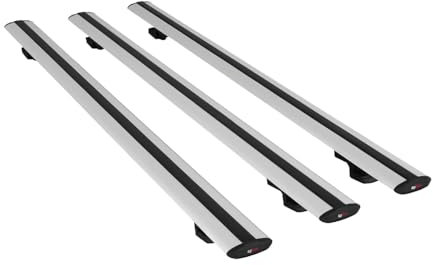 Apline Kompatibel mit Opel Vivaro A 2001-2014 Basic Model Relingträger Dachträger Auto Gepäckträger Grau Aluminium 3 Stangen