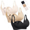 HOFISH Nursing Bras for Breastfeeding Seamless Ultra Comfort Maternity Bra, Pregnancy Sleep Bralette 3Pack Black Beige Pink X-Large