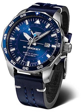 Vostok Europe Herren-Automatikuhr GMT Rocket N1 Dunkelblau NH34-225A712-LBBLAU