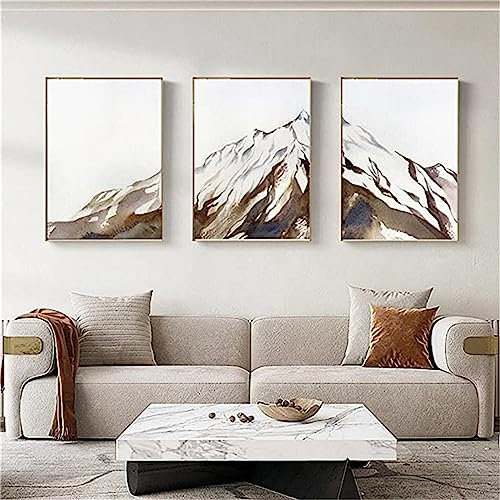 ChesKi 3 Teilig DIY 5D Diamant Malerei Kits Schneeberg Diamant Kreuzstich Malerei,Vollbohrer Diamantkunst Mosaikherstellung,DIY Diamond Painting Bilder Basteln für Wand Décor(Round drill) 60x90cm