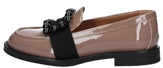 Frau Mocassino in Vernice con Accessorio. Made in Italy Avorio Tortora