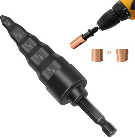 Herramienta de reparación de HVAC, expansor de tubo de estampación 5 en 1 para aire acondicionado, juego de brocas de cobre con brocas de 1/4, 3/8, 1/2, 5/8, 3/4