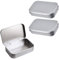 LIAMGUS 3 Pcs Rectangular Tin Can, Metal Rectangular Empty Hinged Tins Box Containers, Tins Container, Small Square household Metal Tins Container, for DIY Use,Home Organizer(Silver)