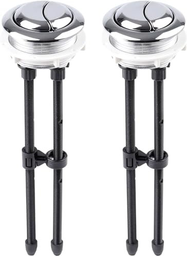 WC-Tanktaste, Doppeldruck-Spülungstaste, Ersatz-WC-Spülknopf mit Gewinde, 48 mm, rund (2 Stück)