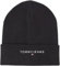 Tommy Jeans Herren Strickmütze Linear Logo Beanie Bio-Baumwolle, Schwarz (Black), Einheitsgröße