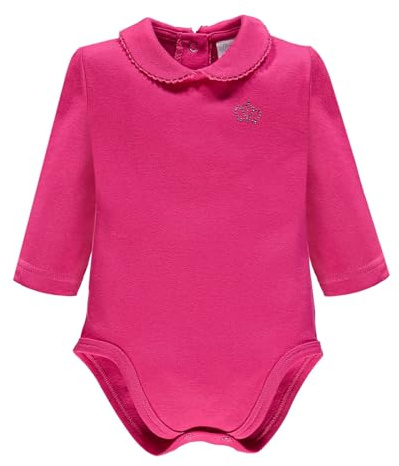Ellepi body de niña con cuello alto de manga larga en algodón cálido, fucsia, 6 meses