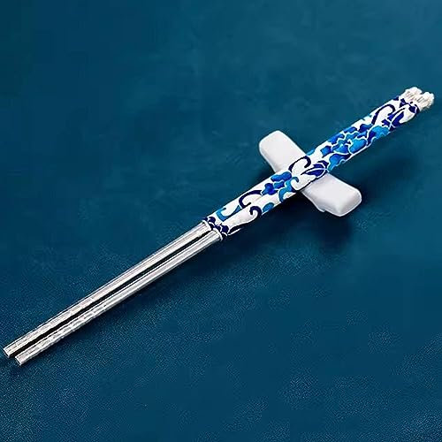 Bacchette, Bacchette bacchette riutilizzabili con spada laser Bacchette in argento sterling stile cinese, set di bacchette antiscivolo