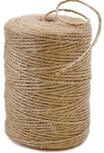 Jute-Schnur, 2 mm, Naturbraun, dickes Seil für Handwerk, Gartenarbeit, Tomaten, Kletterpflanzen, Krawatten, Floristik, Geschenkverpackung, Dekoration, 1,8 m
