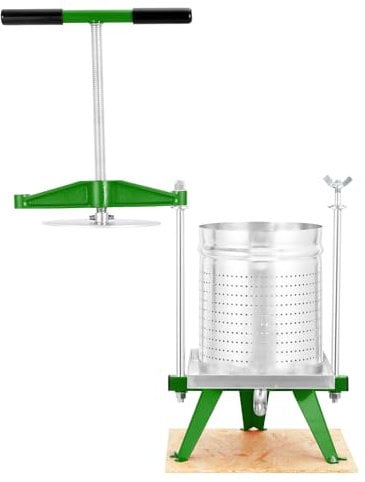 4 Gallonen / 15L Mosakar Kreuzbalken Obstpresse Wein-Cider Presse zur Saftherstellung Alle Saftkontaktteile sind AISI 304 Edelstahl