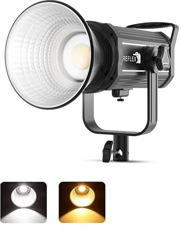 Reflex Camera Y200S 200W Dimmable Bi-Color Bowens LED COB Light - 3200K-5600K, Illuminazione professionale da studio, luminosità regolabile, durevole, illuminazione continua per produzione video e