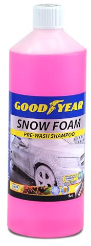 Goodyear 1L Snow Foam Cherry Scent Pressure Washer Or Foam Lancer | Covers The Vehicle In A Rich Blanket Of Foam | Gently Loosen Dirt & Heavy Soiling | More Concentrated Solution The Thicker The Foam