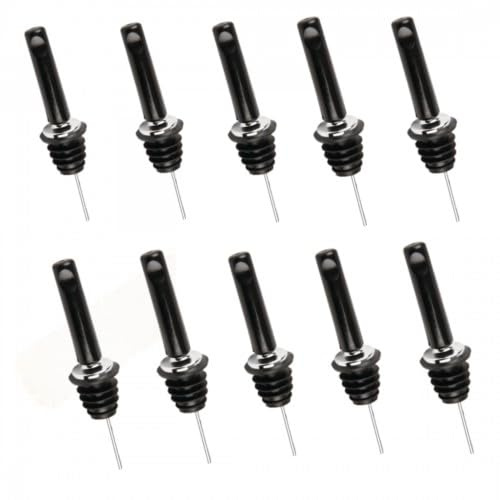 Chabrias Ltd Stainless Steel 10 Pack with Caps Fast Free Flow Liquor Spirits Pourer Speed Pourers Wine Bottle Spirits Pourers Tapered Spout for Olive Oil Coffee Syrup Vinegar Bottles