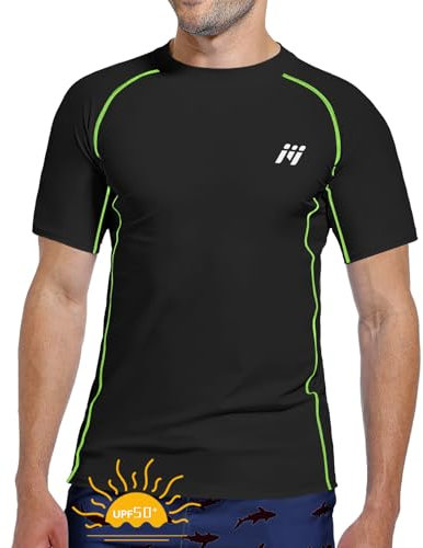 MEETWEE Men Swimming Shirt UV Swim Top Short/Long Sleeve UPF 50+ Rash Guard Vest T-Shirt Sun Protection Surfing Diving