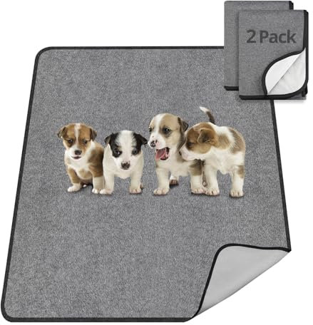 TAIKURA Waschbar Haustier-Urinunterlage, 2er 80*92CM Hundetrainingspad super Saugfähig, rutschfest & Auslaufsicher, Wiederverwendbare Trainingsunterlagen Puppy Pads für Hunde Katzen andere Haustiere